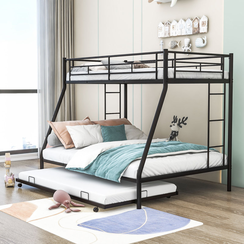 Twin Over Full Bunk Bed Metal Bunk Bed With Trundle Black